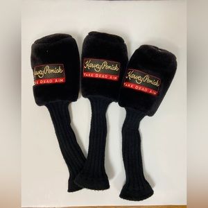 Vintage Harvey Penick "Take Dead Aim" Golf Club Head Covers Lot 1 3 5